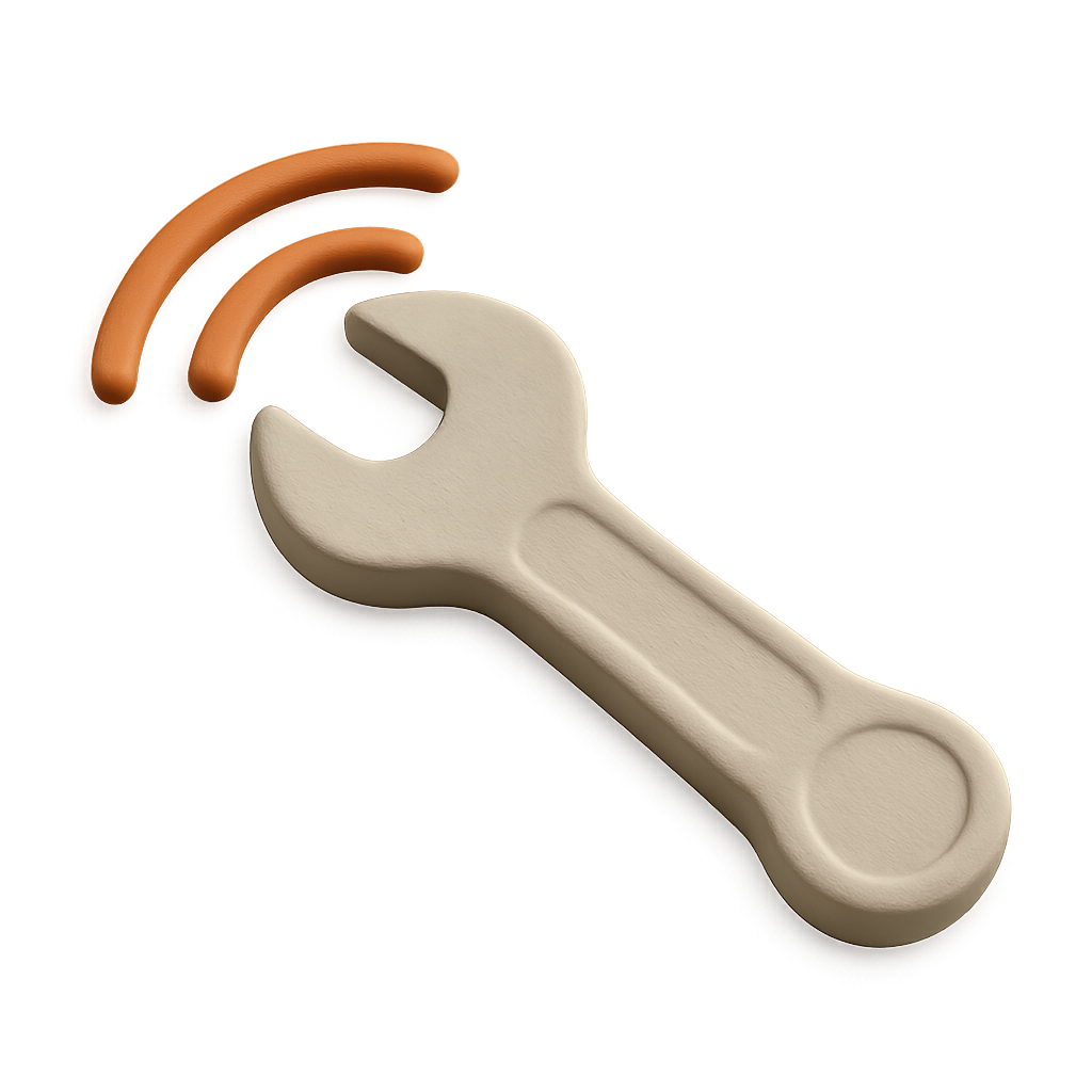 Wrench representing remote device diagnostics